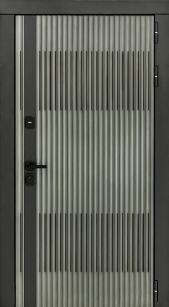 Входная дверь ДвериПРО Elfy Без фрезеровки Дуб арктик горизонт DPRO204741 внешняя сторона