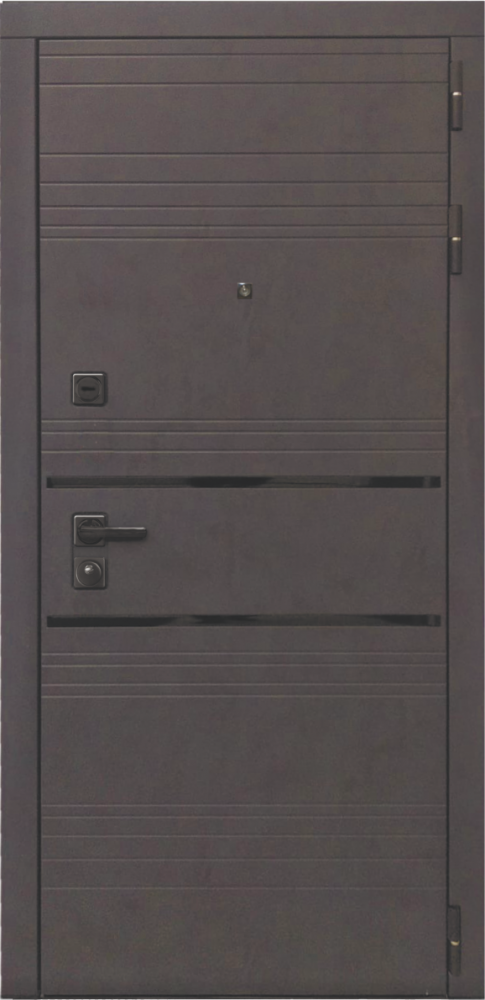 Входная дверь ДвериПРО Л-43 Алиса (16мм, ПВХ Софт грей, зеркало) DPRO227538 внешняя сторона